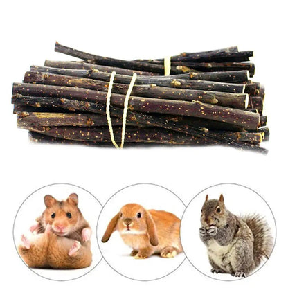 100% Natural Apple Branch Rabbit Chew Sticks – Wooden Teeth Cleaning Toys for Rabbits, Hamsters, Guinea Pigs & Small Pets, Natural Molars Care Chew Treats