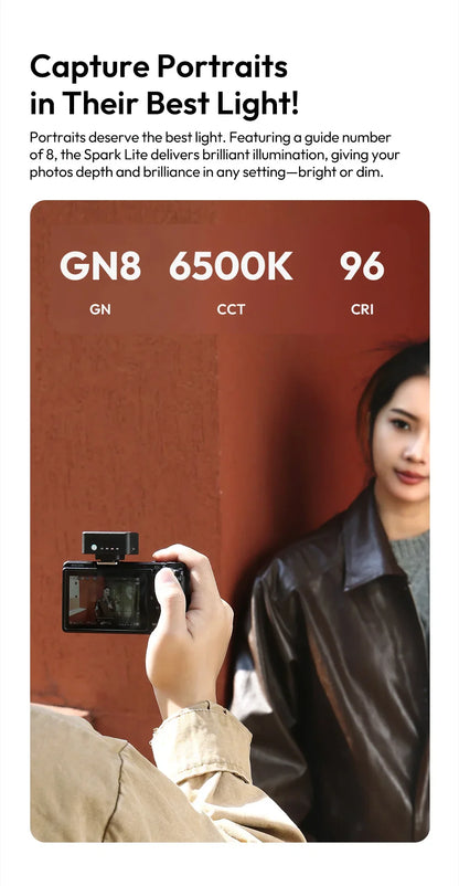 Ulanzi SL01/SL02 Mini Camera Flash – GN8 6500K SpeedLite for Canon, Sony, Nikon, Fuji DSLR, Vlog & Outdoor Photography