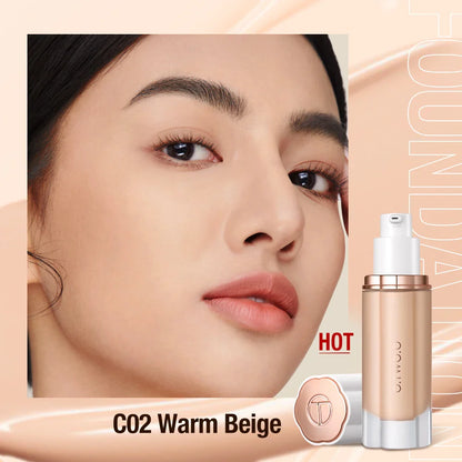 O.TWO.O Liquid Foundation Cream – 30ml High Coverage Makeup Base, SPF30 Waterproof Concealer Foundation for Face
