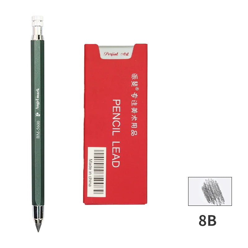 5.6mm Mechanical Pencils & Charcoal Graphite Leads – HB to 14B Soft, Medium, Hard Sketch Drawing Lead Core