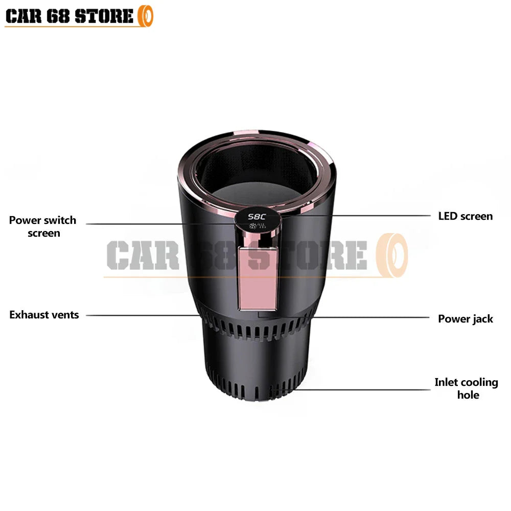Smart Car Cup Warmer Cooler: 2-in-1 Heating Cooling Cup Holder for Car & Office - Travel Beverage Holder for Drinks Cans