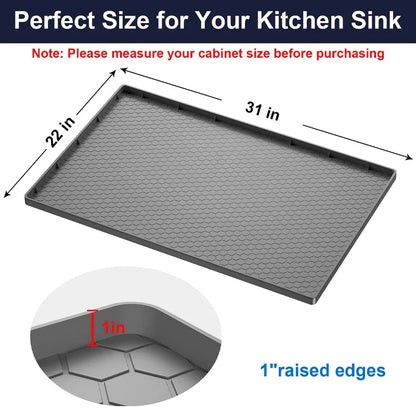 Waterproof Under Sink Mat | Flexible Silicone Cabinet Liner & Protector for Kitchen & Bathroom