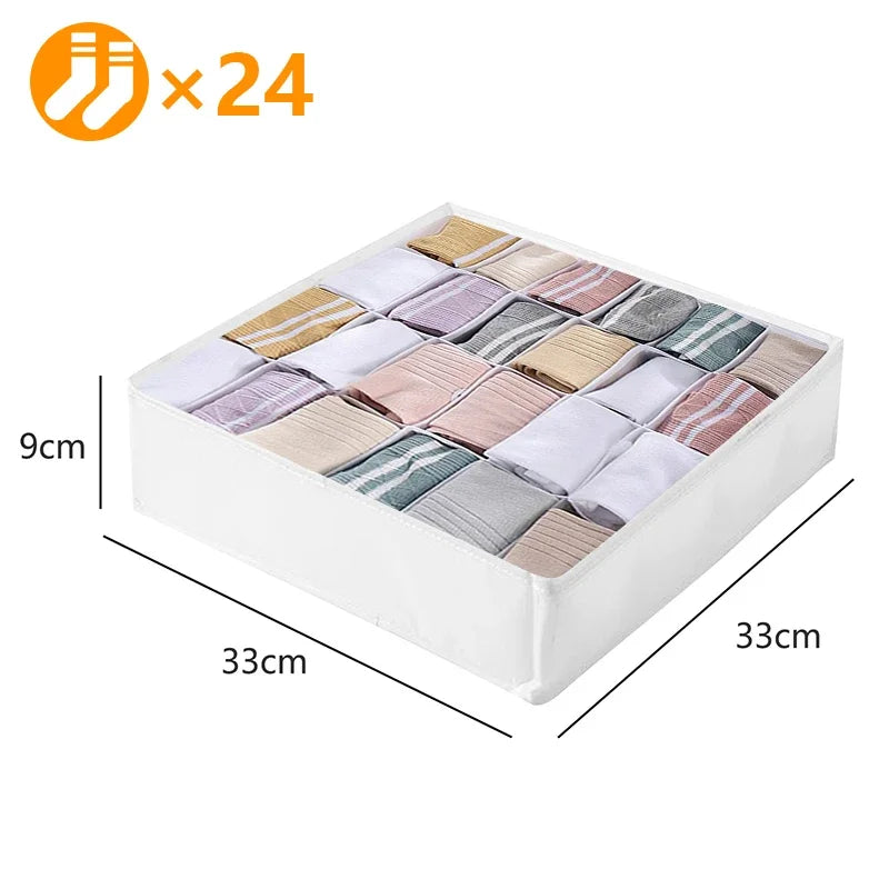 Underwear & Clothing Organizer Storage Box – Sports Bra, Socks & Panties Drawer Divider for Wardrobe & Cabinet Organization