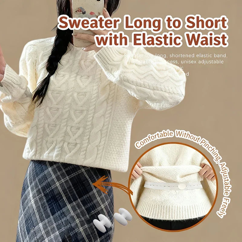 Adjustable Invisible Shirt Tuck Tool Band – Elastic Crop Tuck Waistband for T-Shirts, Blouses & Sweaters