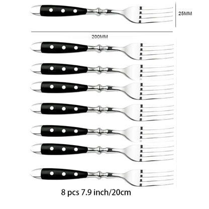 Classic Elegant Stainless Steel Cutlery Set – Fork, Spoon, Knife & Teaspoon Full Dining Steak Dinnerware Collection