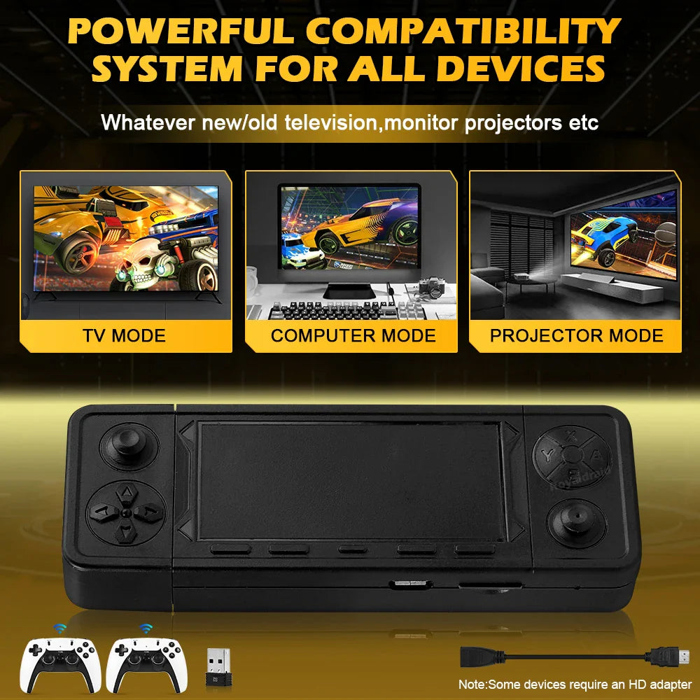 NEW 128GB X9 PRO Retro Game Console — TV Video Game Stick with 45+ Emulators for PS1, PSP, NDS, N64 & 40,000+ Games, 2.4G Dual Controllers