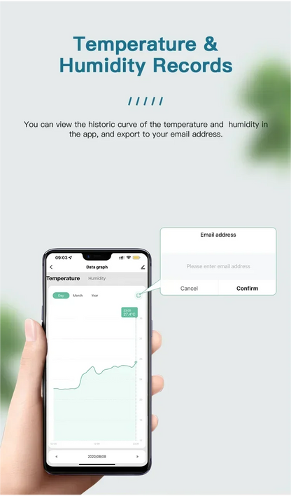 Tuya WiFi Temperature & Humidity Sensor — Smart Life Backlight Hygrometer Thermometer, Compatible with Alexa & Google Home