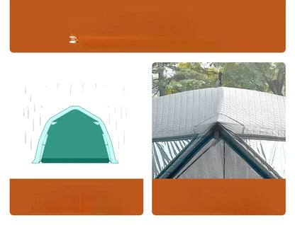 Outdoor 3-4 Person 4-Season Sauna House – Thickened Winter Ice Fishing Tent with Large Window & Chimney Mouth, Quick Open & Portable