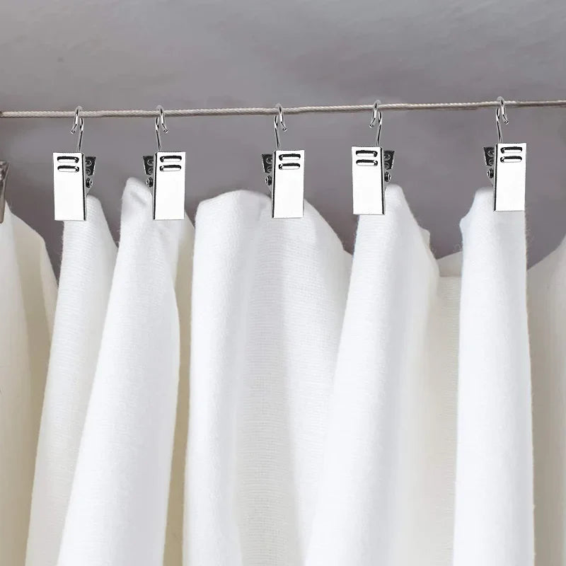 50/10Pcs Curtain Clips with Hooks - Sturdy Iron Drapery Hooks, Durable Window Curtain Photo Clips, Home Window Accessories