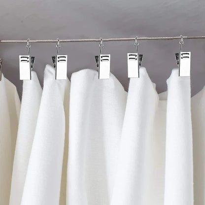 50/10Pcs Curtain Clips with Hooks - Sturdy Iron Drapery Hooks, Durable Window Curtain Photo Clips, Home Window Accessories
