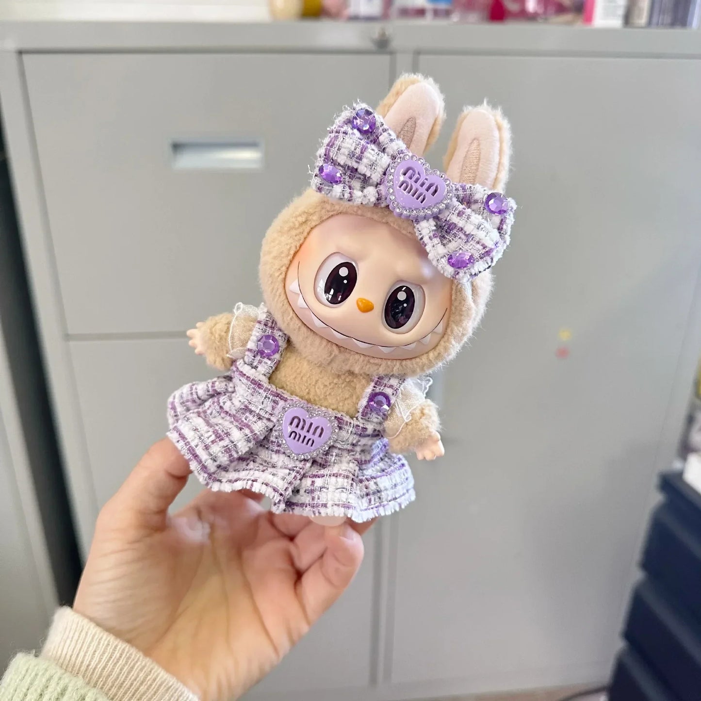17cm Mini Plush Doll Clothes – Korea Kpop Exo Labubu Idol Suit Outfit Accessories, Doll Clothing Gift (Clothes Only)