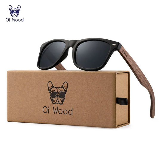 Oi Wood Natural Wooden Polarized Sunglasses for Men – Fashion Sun Glasses with TR90 Frames