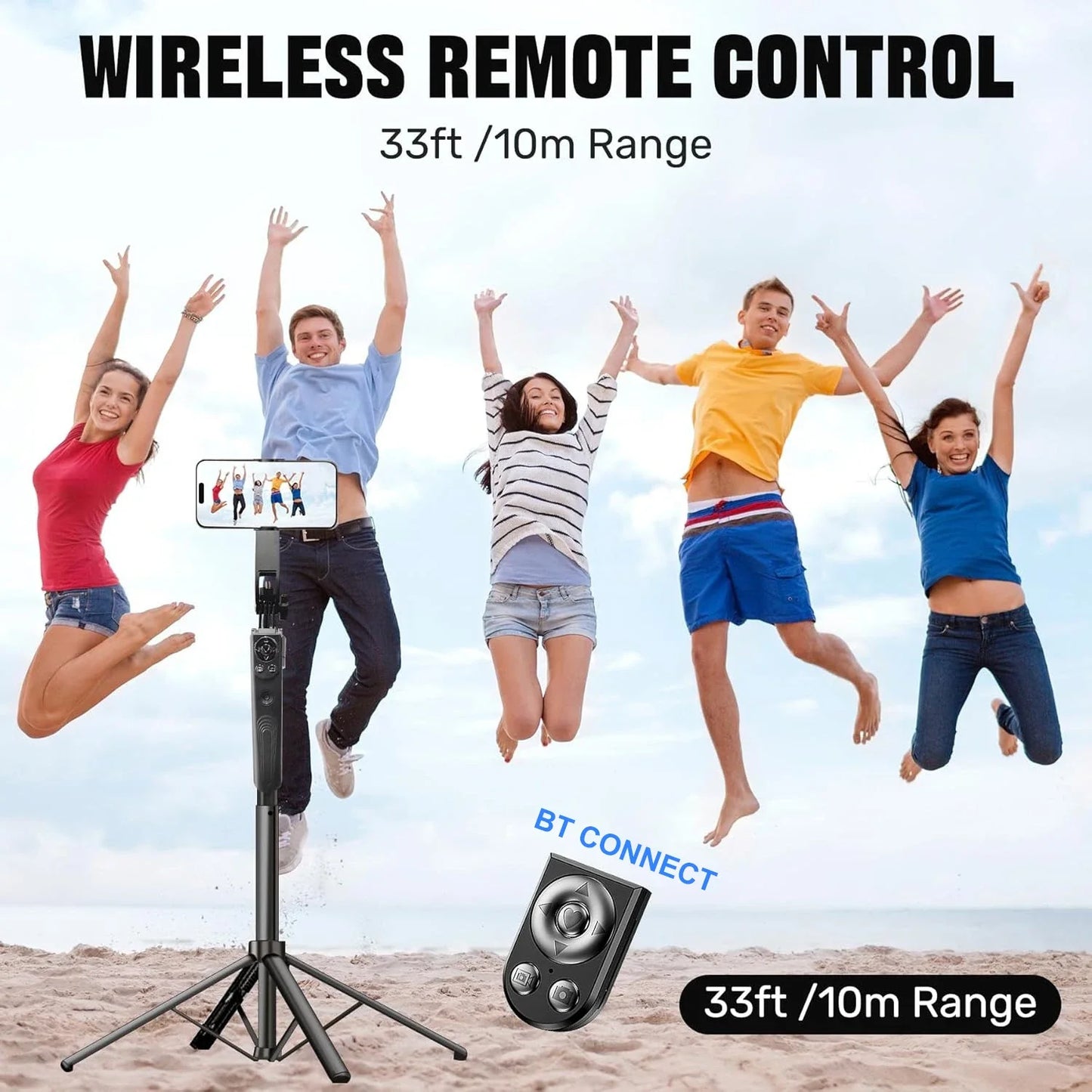 Extendable 70.8" Auto Face Tracking Tripod – 360° Rotating Phone Stand with Light & Motion Sensor for Vlog & Live Streaming