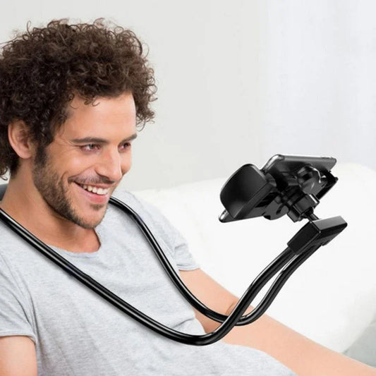 Flexible Mobile Phone Holder – 360° Neck Hanging Stand for Bed, Fits iPhone, Xiaomi, Samsung, Lazy Necklace Bracket