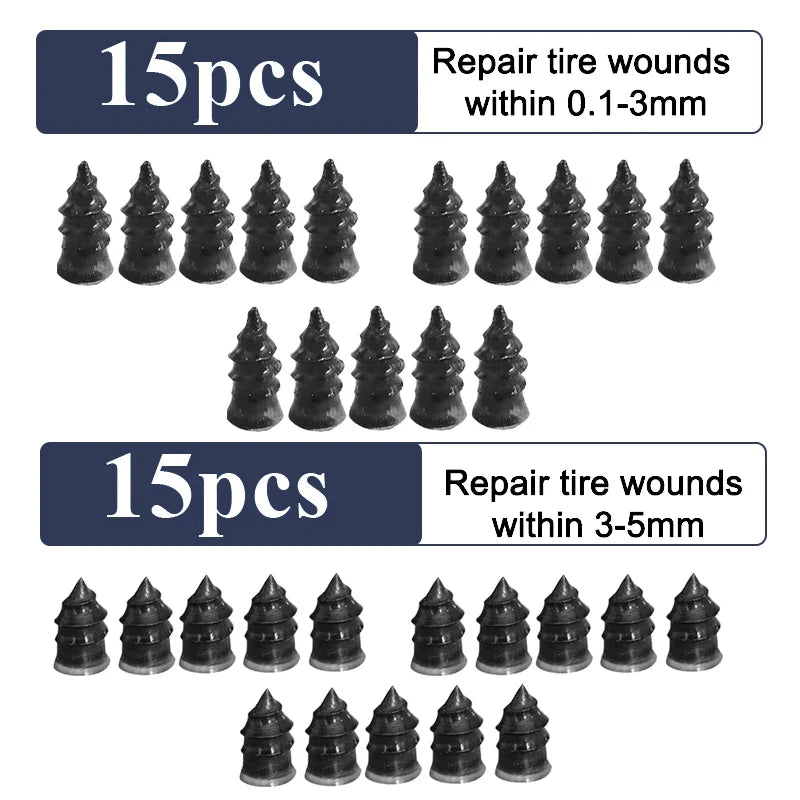 10/30PCS Car & Motorcycle Tyre Repair Nail Set – Universal Rubber Puncture Repair Tool for Truck, Scooter & Bike Tires