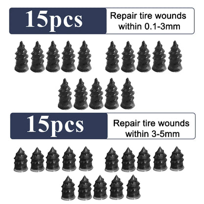 10/30PCS Car & Motorcycle Tyre Repair Nail Set – Universal Rubber Puncture Repair Tool for Truck, Scooter & Bike Tires