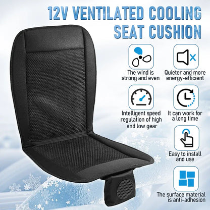 DC 12V 3D Car Seat Cooling Cushion | 8-Fan Ventilated Summer Air Seat for Fast Cooling