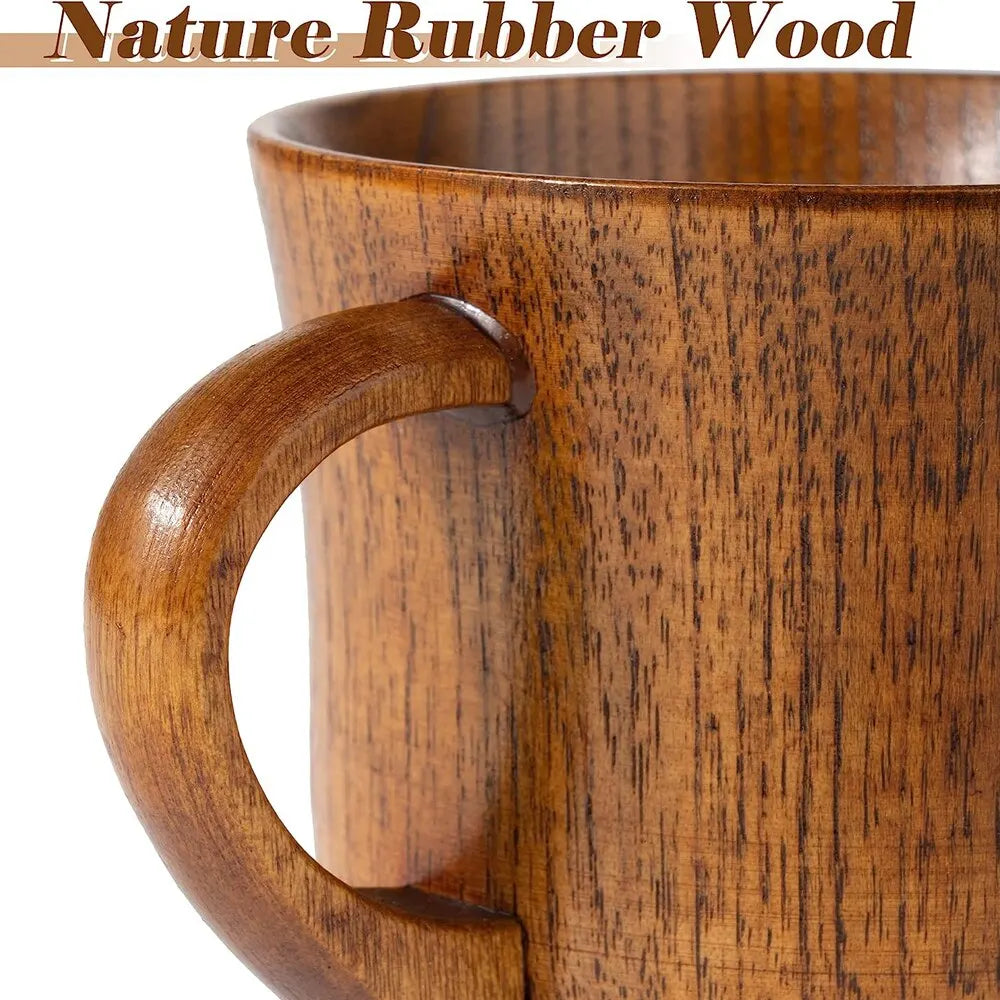 130ml Wooden Cup with Handle: Solid Wood Tea Cup - Sour Jujube Trumpet Cup for Kitchen or Living Room