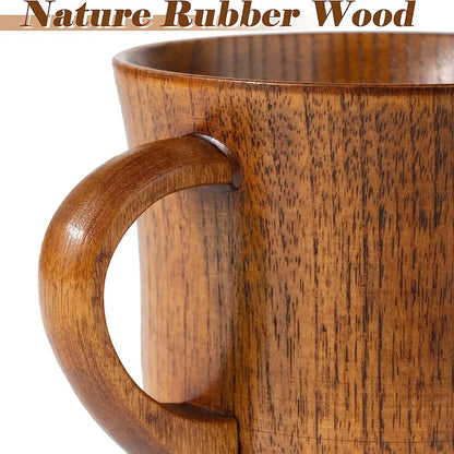 130ml Wooden Cup with Handle: Solid Wood Tea Cup - Sour Jujube Trumpet Cup for Kitchen or Living Room