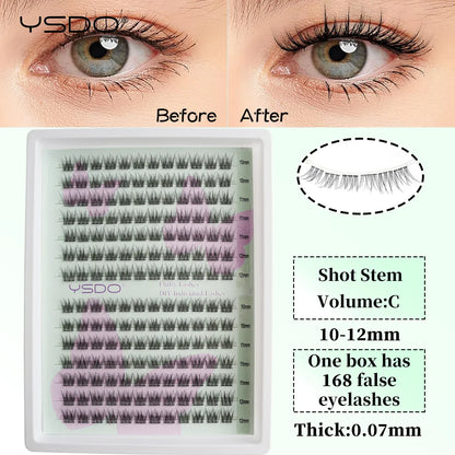 YSDO Premade Volume Fans Eyelash Extensions – 10/14 Rows Natural Mink Individual Cluster Lashes for Makeup
