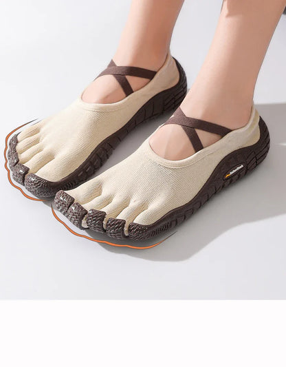 Gallonshark Five-Finger Split Toe Shoes – Lace-Up, Anti-Slip, Silent Soft Sole for Indoor Sports, Fitness, Yoga & Skipping Rope