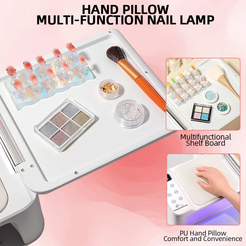 300W High-Power Nail Dryer Lamp with Hand Pillow – 63 LED UV Lamp for Press-On Nails & Gel Curing Machine