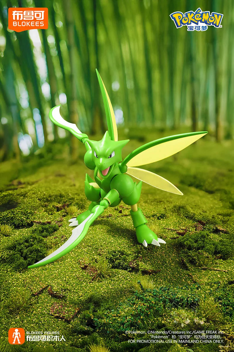 Original Blokees Pokemon Action Figures – Snorlax, Lucario, Cinderace & Scyther Anime Toys Gift