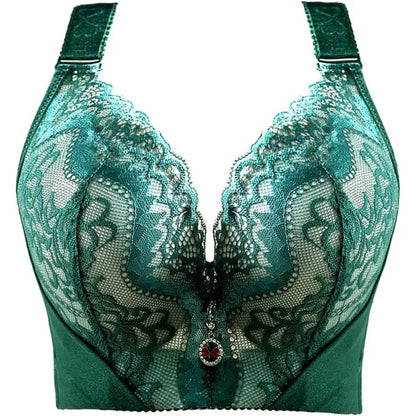 Plus Size Push-Up Bra – Sexy Lace Underwire Full Coverage Lingerie for Curvy Women with Wide Side Wings