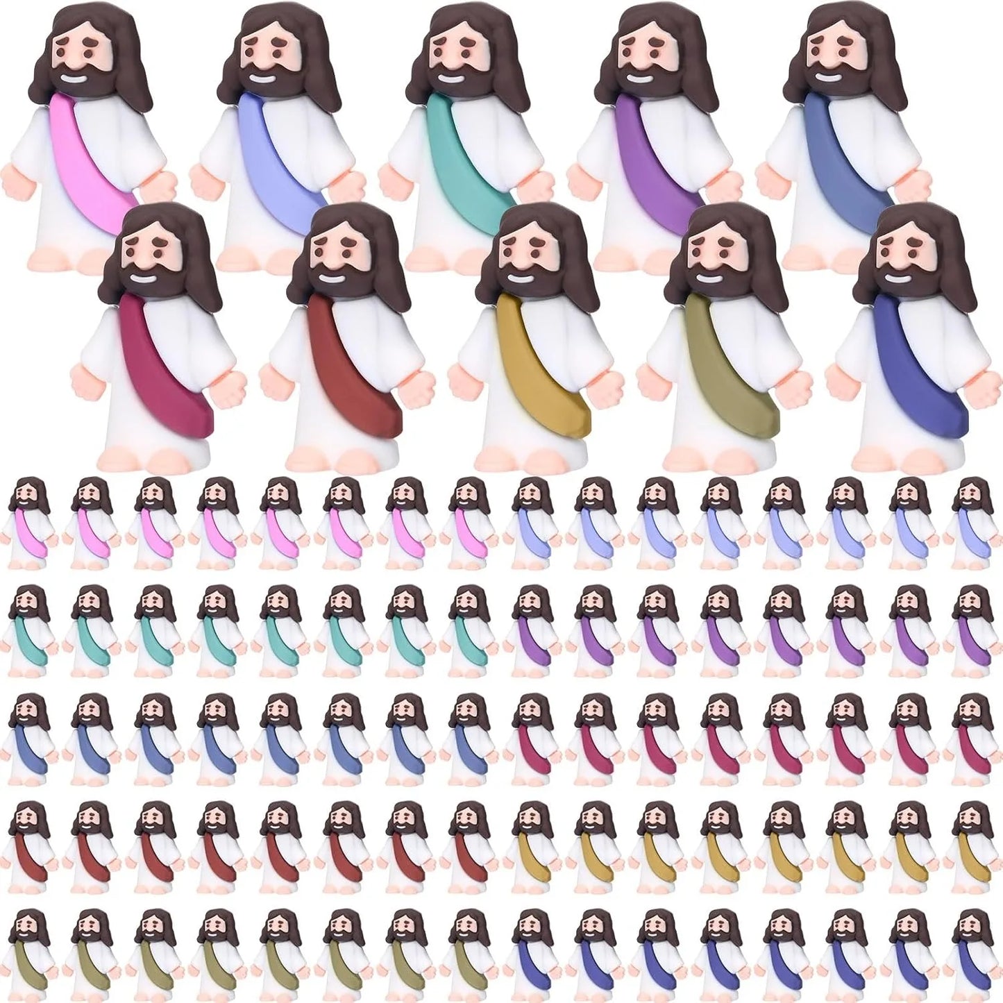 Easter Mini Jesus Figurines – Decorative Toys & Party Favors for Sunday School Crafts, Multiple Sizes