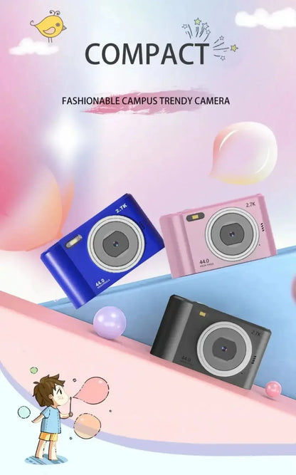 Digital Kids Camera — Compact 1080P Camcorder with Autofocus, 8x Zoom for Beginner Photography