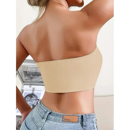 Women's Strapless Seamless Bra — No Padding, Front Button Comfortable Smooth Underwear