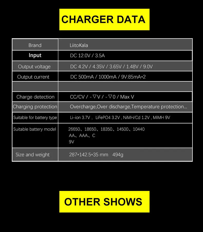 LiitoKala Lii-S12/Lii-S8 Battery Charger – LCD 18650, 21700, 26650, 26700, 20700, 18350, 9V IMR, NiMH/Cd, AA & AAA Rechargeable Batteries