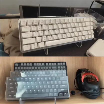 Transparent Acrylic Mechanical Keyboard Display Stand – Clear Keyboard Holder Rack & Riser Tray for Computer Gaming & Office Setup