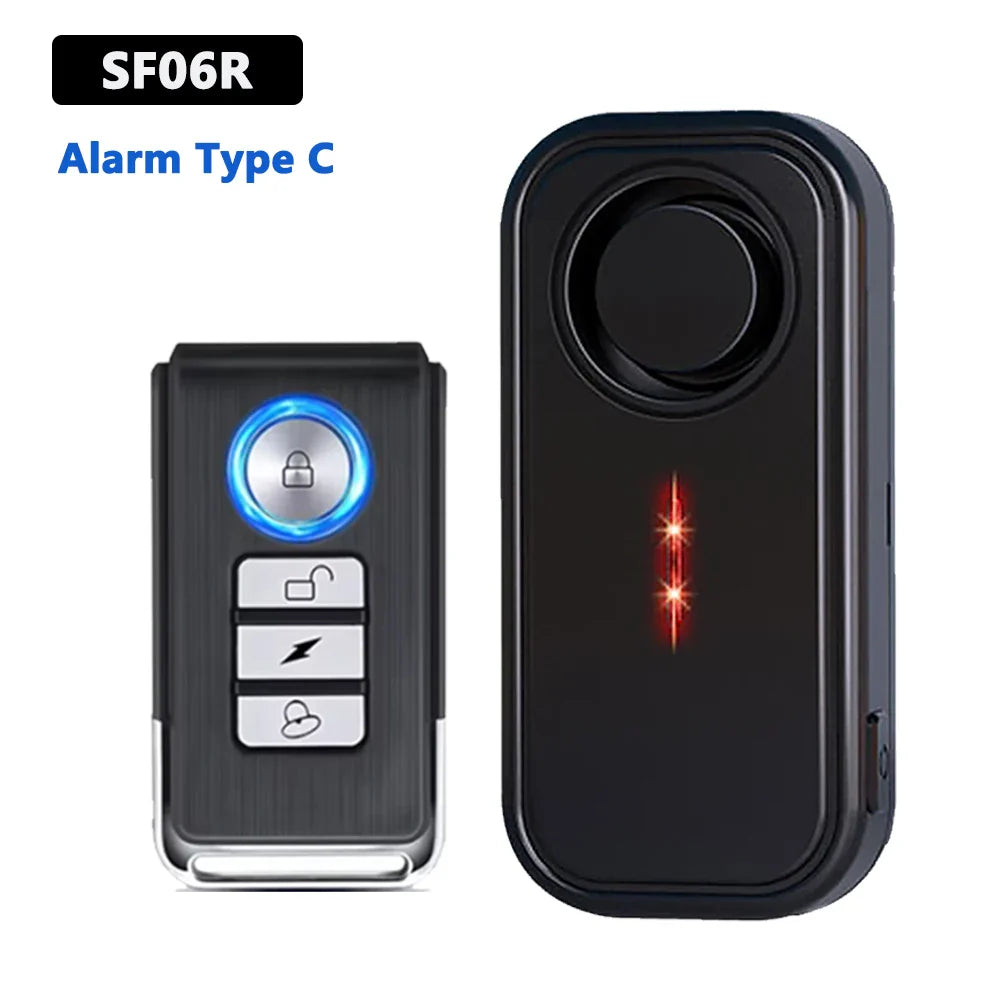 Awapow Wireless 110dB Vibration Bike Alarm with Remote Anti-Theft Home & Window Security