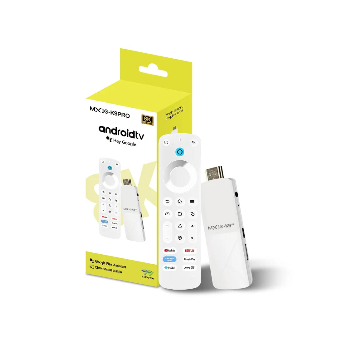 MX10 K9 PRO TV Stick – Android 13, 8K/4K Support, WiFi 6, Allwinner H618 Quad-Core, Voice Remote Smart TV Box