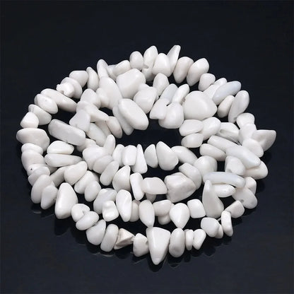 16 Inch Natural Stone Chip Beads - 5-8mm Irregular Crystal Agate Gravel Beads for DIY Bracelets & Jewelry Making