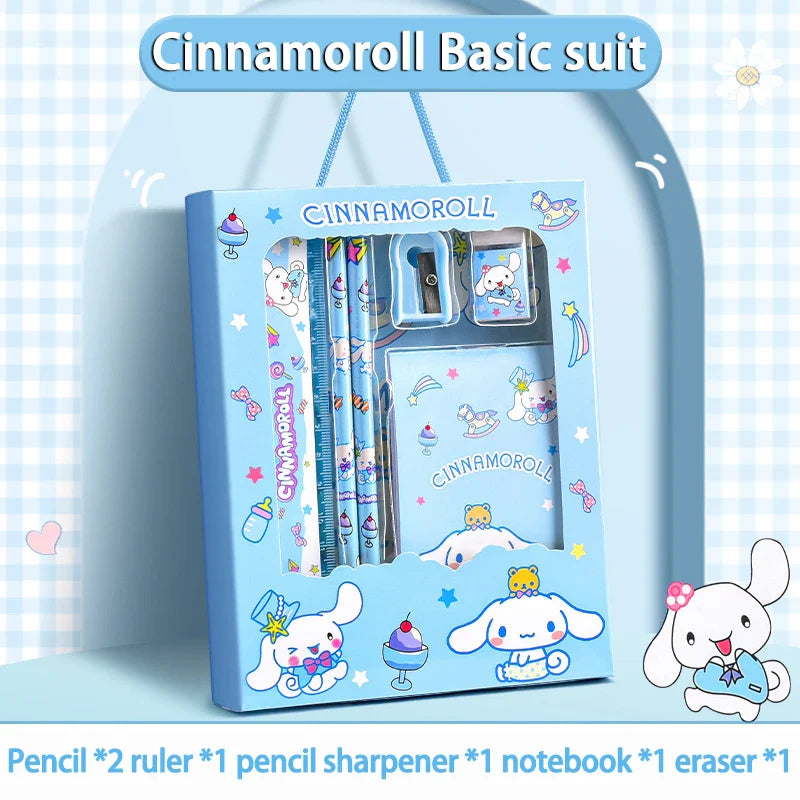 Sanrio Learning Stationery Set – Kuromi, Melody & Cinnamoroll Cartoon Pencil and Eraser Gift Box for Kids