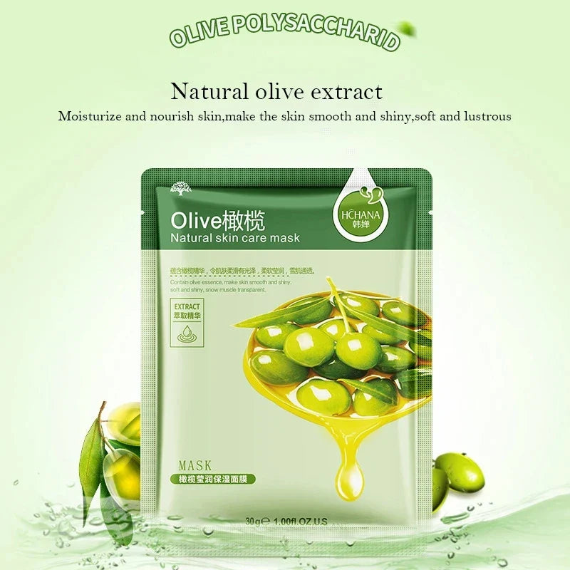 30pcs Natural Plant Facial Masks, Moisturizing & Oil Control, Anti-Aging Aloe Fruit Korean Sheet Masks for Skin Care