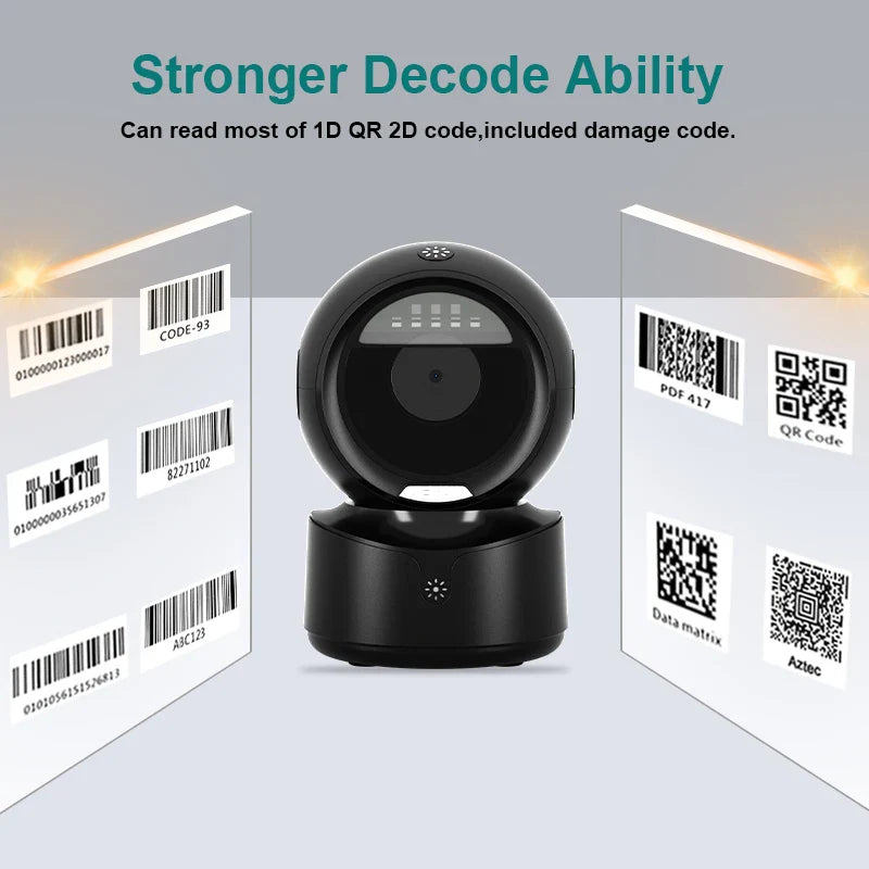 NETUM Desktop 2D QR Barcode Scanner – Hands-Free Omnidirectional USB Reader for 1D/2D & Screen Barcode Scanning (A5 Size)