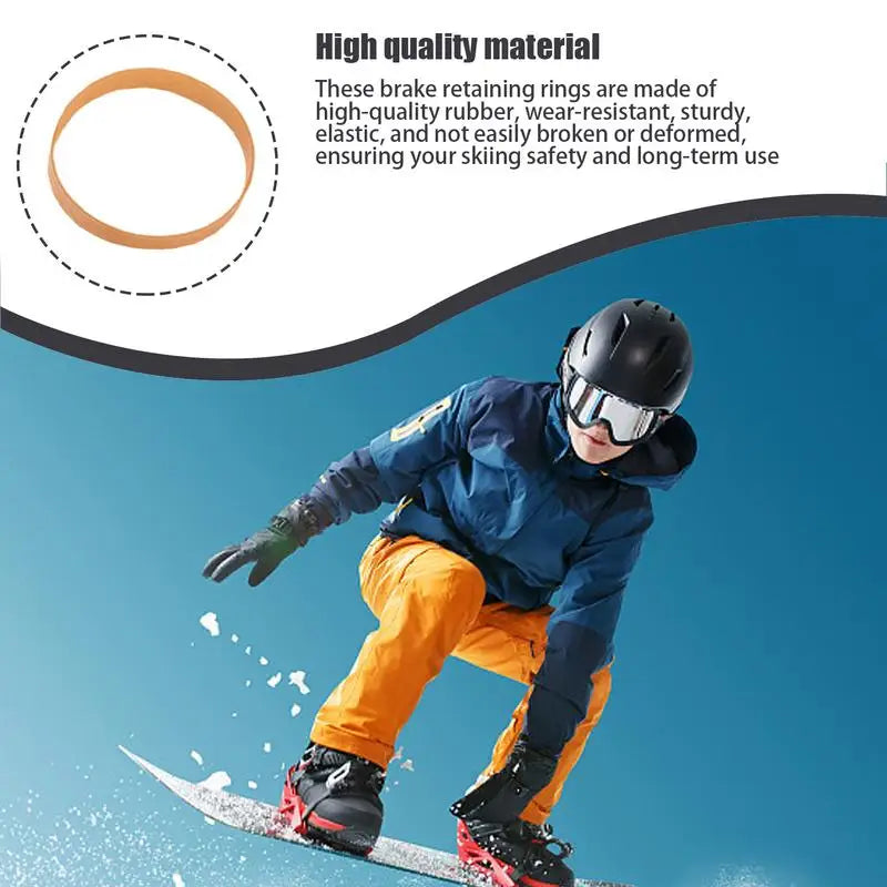 Ski Binding Brake Retainers 30pcs - Rubber Rings Brake Band for Ski Equipment - Elasticity Strap Brake Retainer Bands