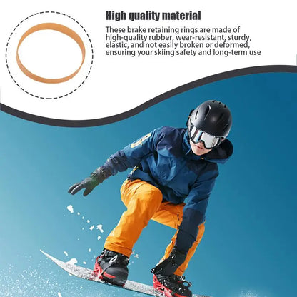 Ski Binding Brake Retainers 30pcs - Rubber Rings Brake Band for Ski Equipment - Elasticity Strap Brake Retainer Bands