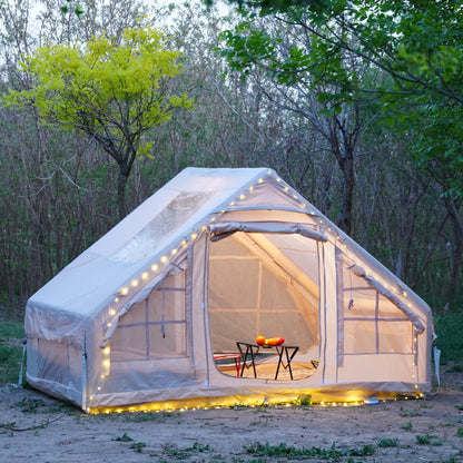 Inflatable Camping Tent for 4-8 People – Portable Water-Resistant Four-Season Tent with Windows