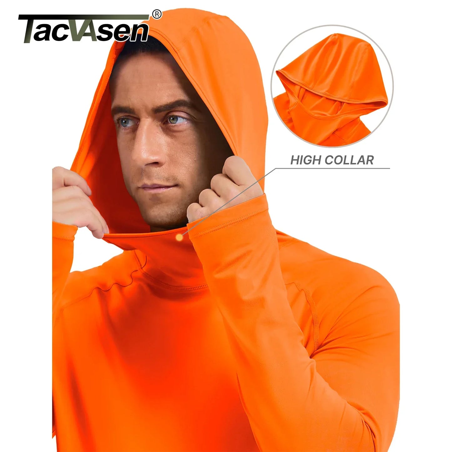 TACVASEN Men's Sun Hoodie Shirt - UPF 50+ Long Sleeve Rash Guard Quick Dry Fishing, Hiking & Swim Protection Top