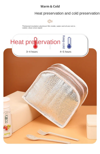 Cartoon Children’s Lunch Bag – Thermal Insulated, Waterproof Oxford Cloth Tote with Aluminum Film, Portable and High-Quality