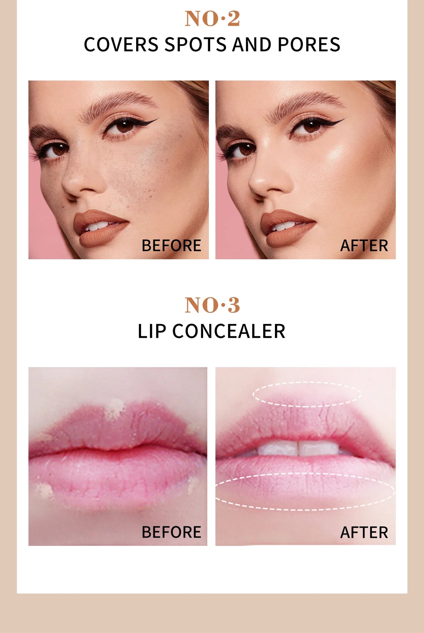 High Coverage Concealer – Anti-Dark Circle, Freckle & Long-Lasting Waterproof BB Cream Foundation for Face Makeup