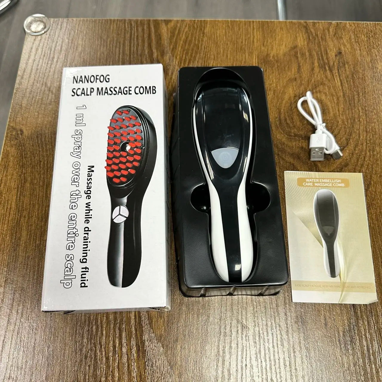 Electric Spray Massage Comb – LED Vibration Hair Growth Massager with Anti-Hair Loss Scalp Atomizer