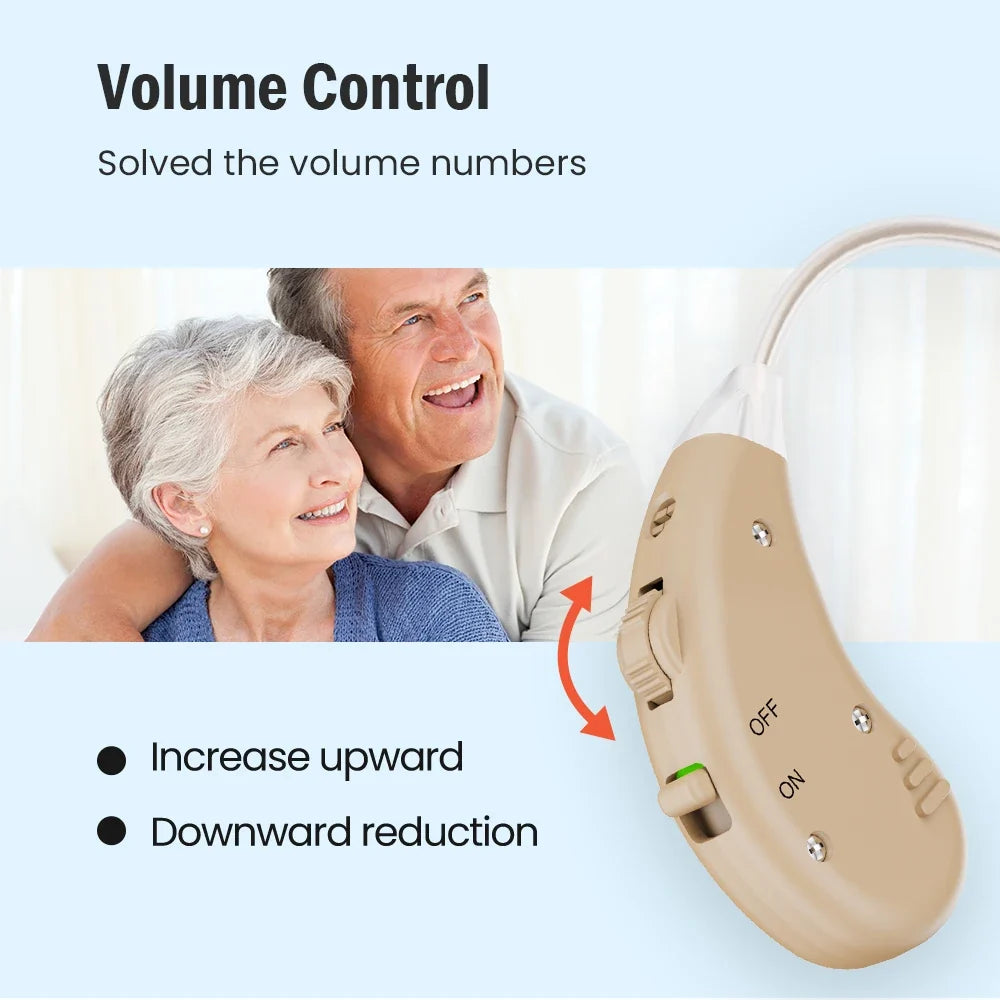 Digital Hearing Amplifiers - Invisible Rechargeable Hearing Aid Set with USB Charging Dock