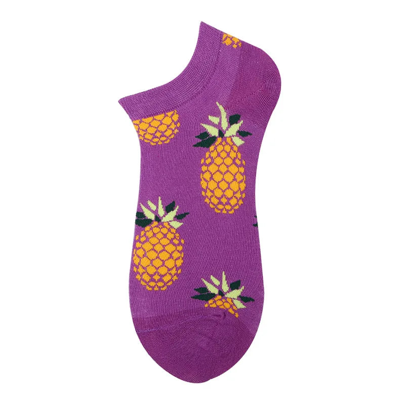 40-Style Colorful Cotton Ankle Socks – Fashion Novelty Short Socks for Men & Women, Funny Animal, Food & Avocado Casual Designs