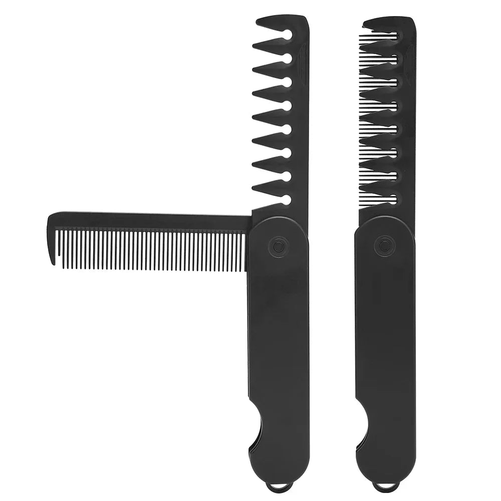 Multifunctional Folding Pocket Comb – Portable Wide Tooth Comb for Men’s Hair, Beard & Oil Head Styling
