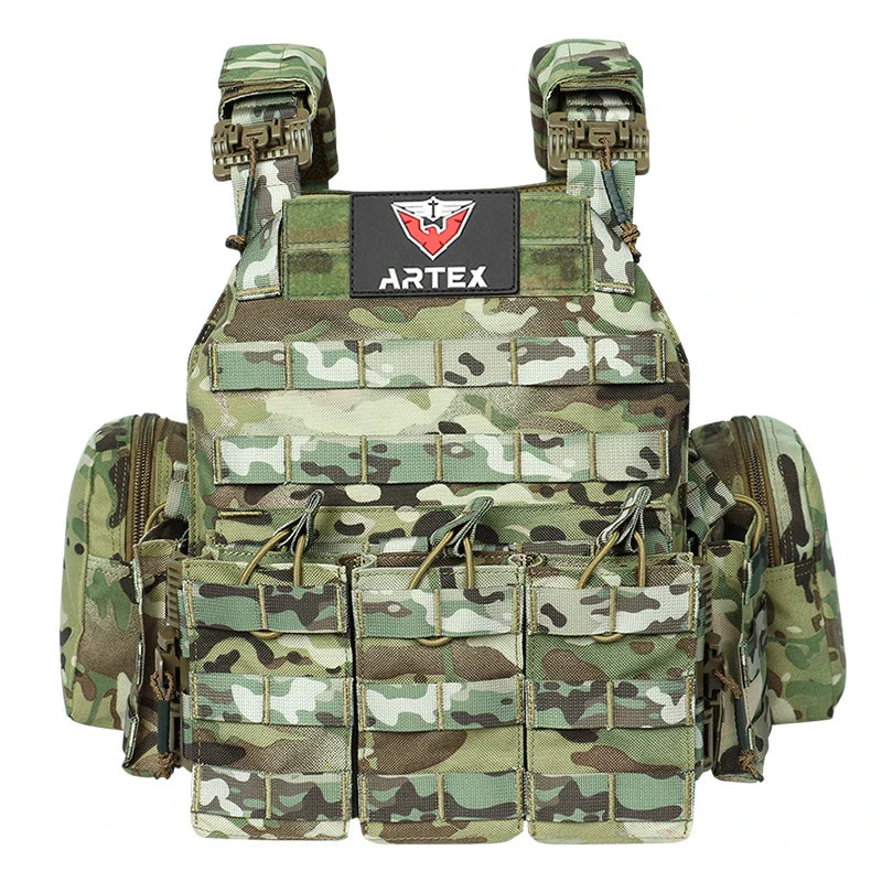 ARTEX Tactical Vest – 1000D Nylon, Quick Release, 6094K with Triple Magazine Pouch for Hunting & Airsoft Combat